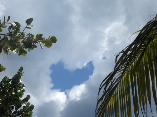 heart shaped cloud Saona Island, Dominican Republic