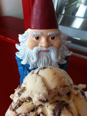Gnome eats bailey's ice cream