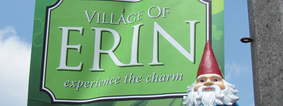 The village of erin ontario sign