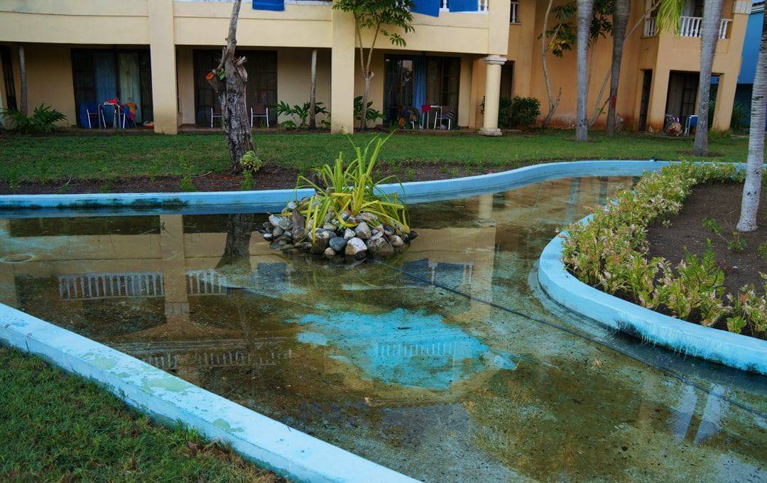 Water rivers filled with moldy green water at Review: Hotel Brisas Guardalavaca Cuba