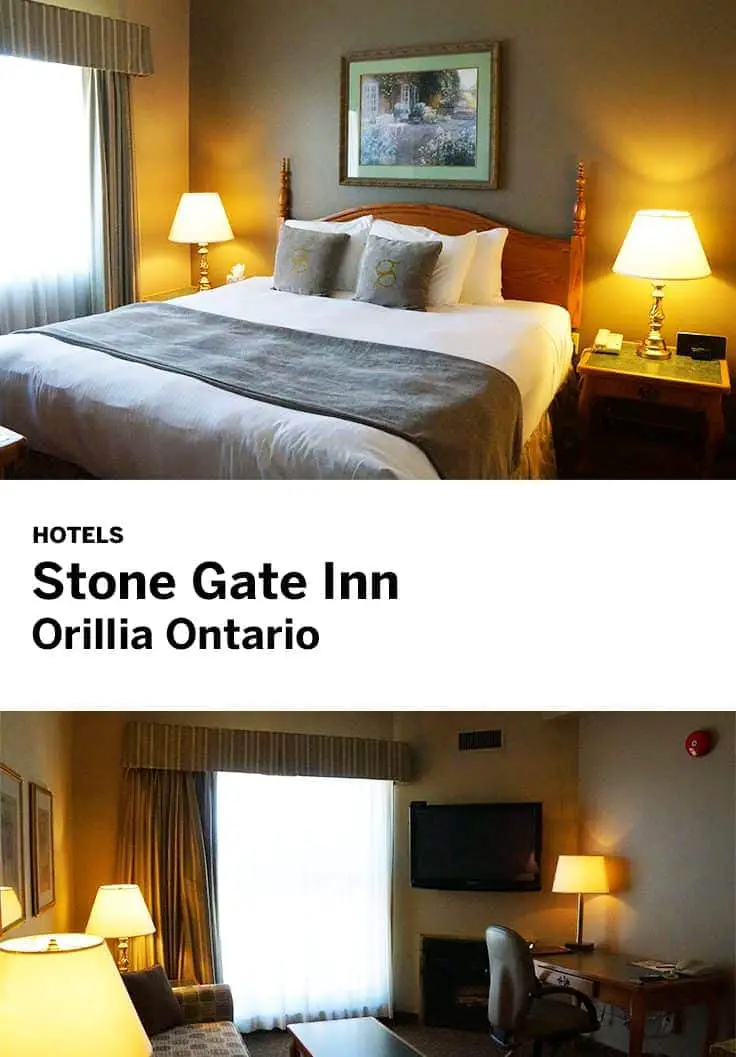 The Stone Gate Inn in Orillia Ontario is a small boutique hotel with nice suites and very close to downtown Orillia.