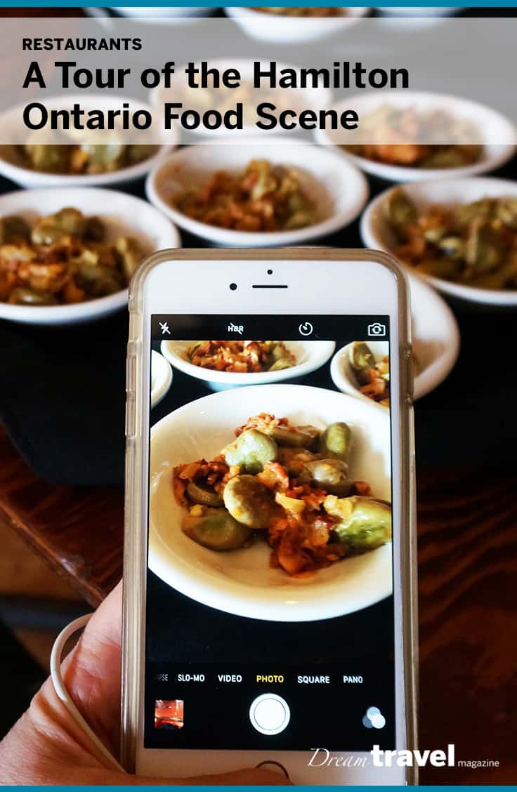 Picture taking at Wild Orchid Restaurant during Hamilton Food Tour