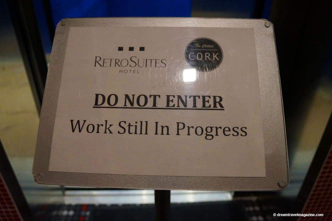 Construction Sign Entry to Elevator up to new section