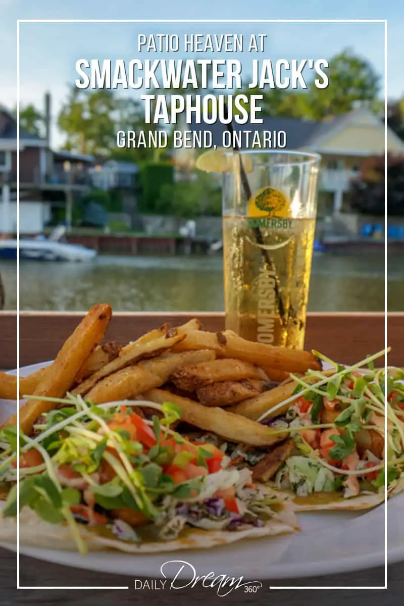 Looking for a great restaurant in Grand Bend Ontario? Smackwater Jack's Taphouse is located right on the channel waters for a breathtaking patio and dinner experience complete with a famous Grand Bend sunset. | #Ontario #Travel #DiscoverON #GrandBend #restaurant #beachvacation |