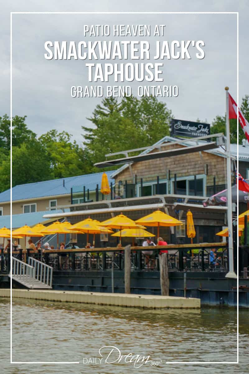 Looking for a great restaurant in Grand Bend Ontario? Smackwater Jack's Taphouse is located right on the channel waters for a breathtaking patio and dinner experience complete with a famous Grand Bend sunset. | #Ontario #Travel #DiscoverON #GrandBend #restaurant #beachvacation |