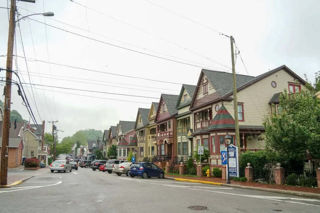 Street view of Historic Occoquan Village Shops and Museum Virginia USA