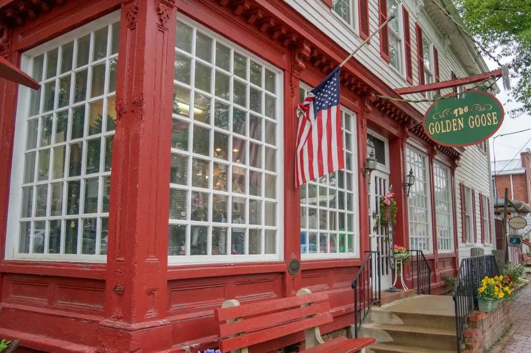 Street view of Historic Occoquan Village Shops and Museum Virginia USA