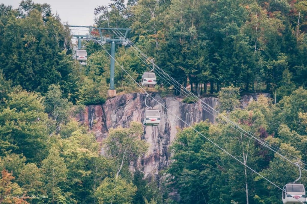 Gondola up Mont Tremblant in fall