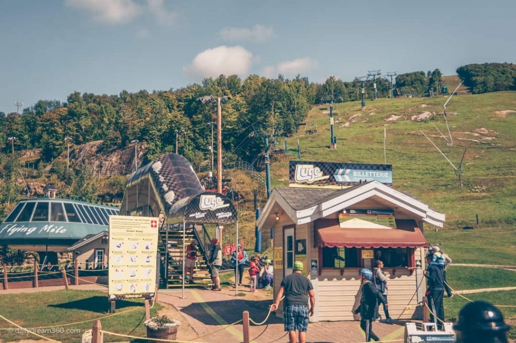 Luge ski-lift at foot of Mont-Tremblant mountain