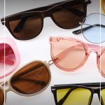 Multiple sunglasses spread out with text Buying The Right Sunglasses: The 10 Best Classic Sunglasses Styles
