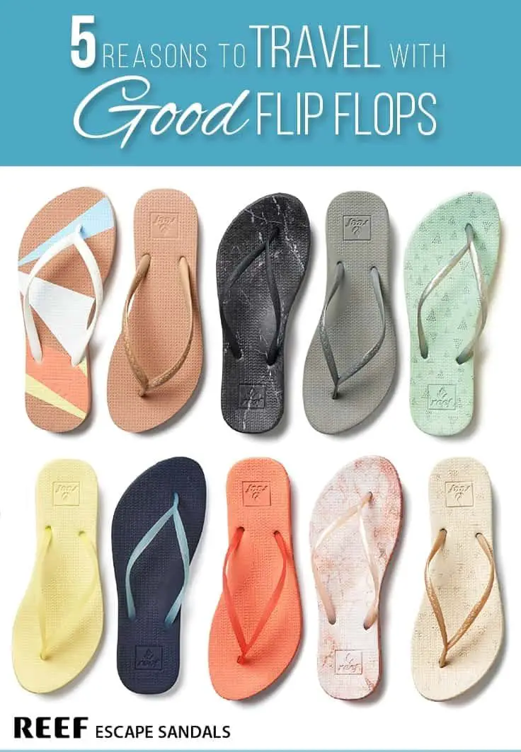 They are so lightweight and have multiple functions on trips, from trips to the spa, pool, beach to giving your feet a much needed break. Good flip flops are a must pack items. In this article we look at Reef Escape Sandals and how they measure up! | packing tips | flip flops | shoes | travel | REEF | review |