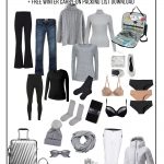 Winter clothing with text How to Pack Light for Winter Travel with This Winter Clothing ListHow to Pack Light for Winter Travel with This Winter Clothing List. (pin image)