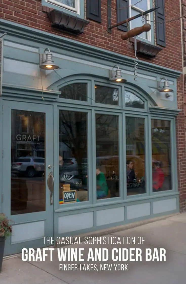 Graft Wine and Cider Bar is a restaurant with a quirky, casual, fine dining atmosphere in Watkins Glen New York. The locally sourced menu, and an impressive wine, cider and beer varieties is sure to inspire a great dinner. | #FingerLakes #restaurant #watkinsglen #upstateny |