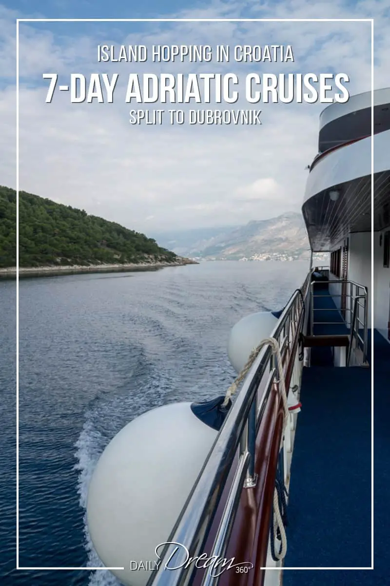 If island hopping in Croatia is a dream of yours then we have some details on a 7-day Adriatic Cruise along the Dalmatian coast of Croatia. We share some tips on how to choose the best Adriatic cruise and what you should be looking at when picking your ship. | #Croatia #DalmatianCoast #CroatiaCruise #cruise #travel #Europe |