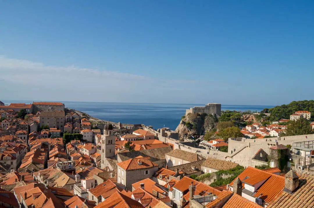 Afternoon view from the Dubrovnik City Walls Walk