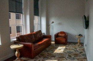 Living room space Lofts on Pearl Buffalo New York