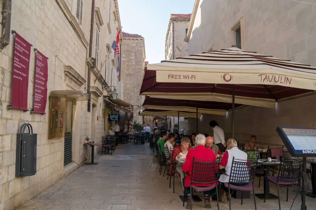 One of the many restaurants in Dubrovnik Croatia.