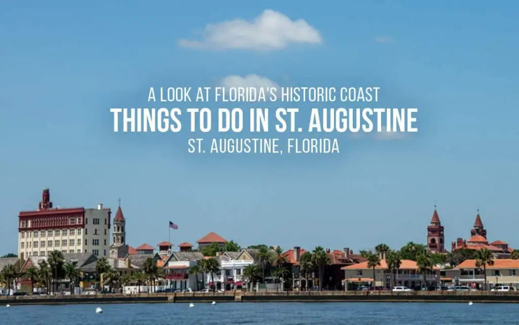 St. Augustine Florida coastline view of historic village from water
