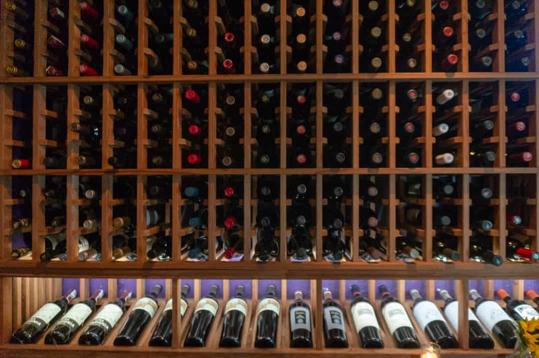 Wine cellar in Michael's Tasting Room restaurant in St. Augustine Florida