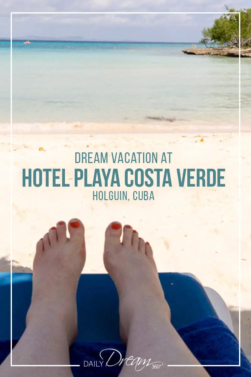 Relaxing on the beach at Hotel Playa Costa Verde Holguin Cuba.