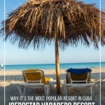Two chairs under hut facing the beach at Iberostar Varadero Resort Cuba