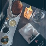 Photo of meal on tray in Business Class on Turkish Airlines.