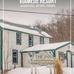 View of the Inn at Mount Julian Restaurant at Viamede Resort in winter.