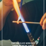 Collecting glass on metal rod during workshop at 1200 Derece Istanbul