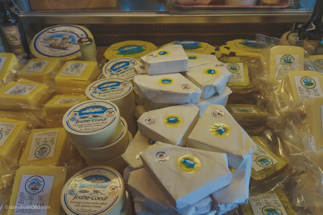 Cheese varieties Fromagerie du Pied-de-Vent Iles de la Madelaine Quebec