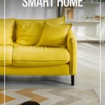 Robot vacuum on floor in front of yellow couch and text: Best Gifts for a Smart Home