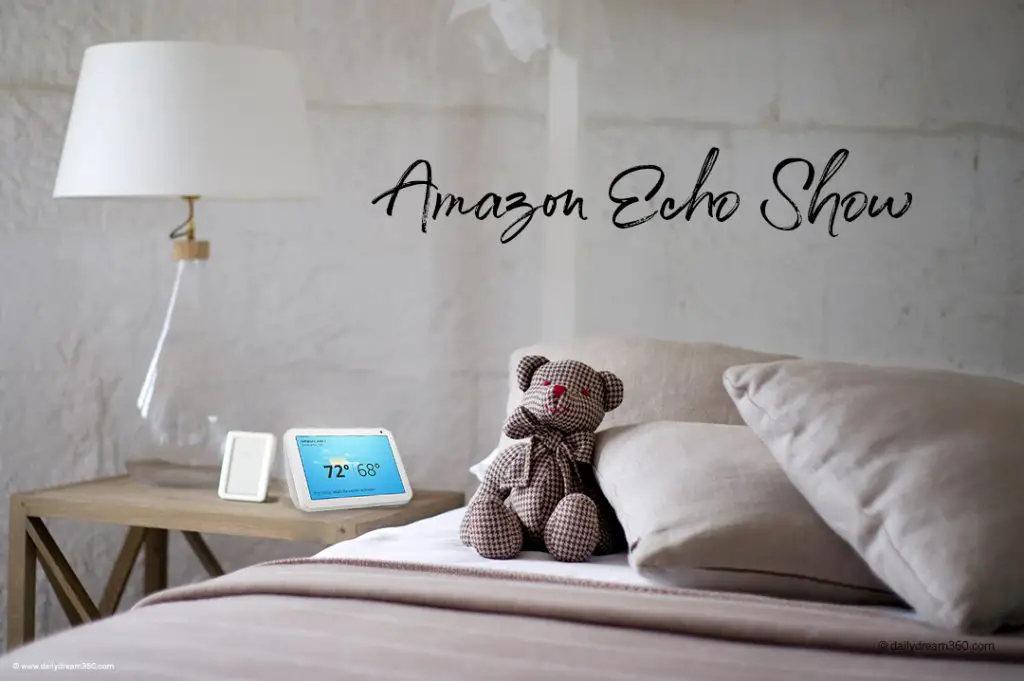 Amazon Echo Show on nightstand in bedroom