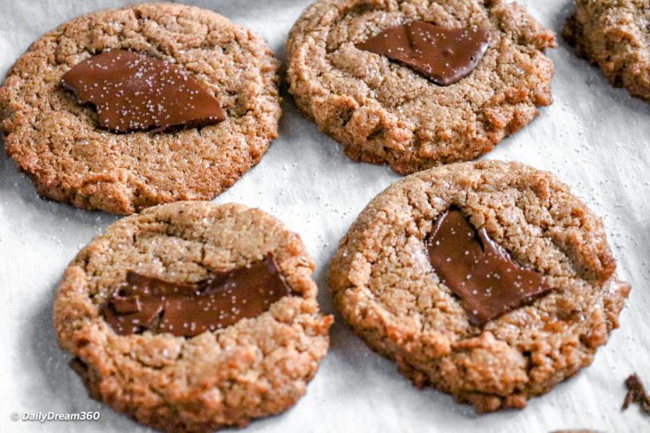 Keto Almond Butter Cookies on a parchment lined pan