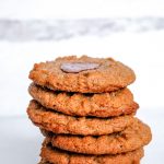 Keto Almond Butter Cookies with Chocolate on countertop