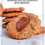 Keto Almond Butter Cookies with Chocolate on countertop