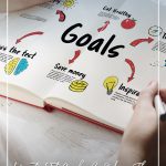 open book with word goal and text: How to Set Goals and Achieve Them with Free Goal Tracking Worksheet