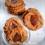 Keto Almond Butter Cookies with Chocolate on countertop