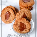 Keto Almond Butter Cookies with Chocolate on countertop