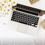 Computer laptop on desk with gold accessories and text How to Make Your Blog Stand Out from the Rest Visually