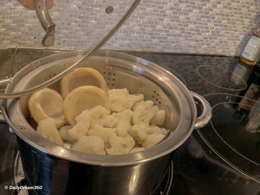 Mashed Cauliflower From Frozen with Artichokes