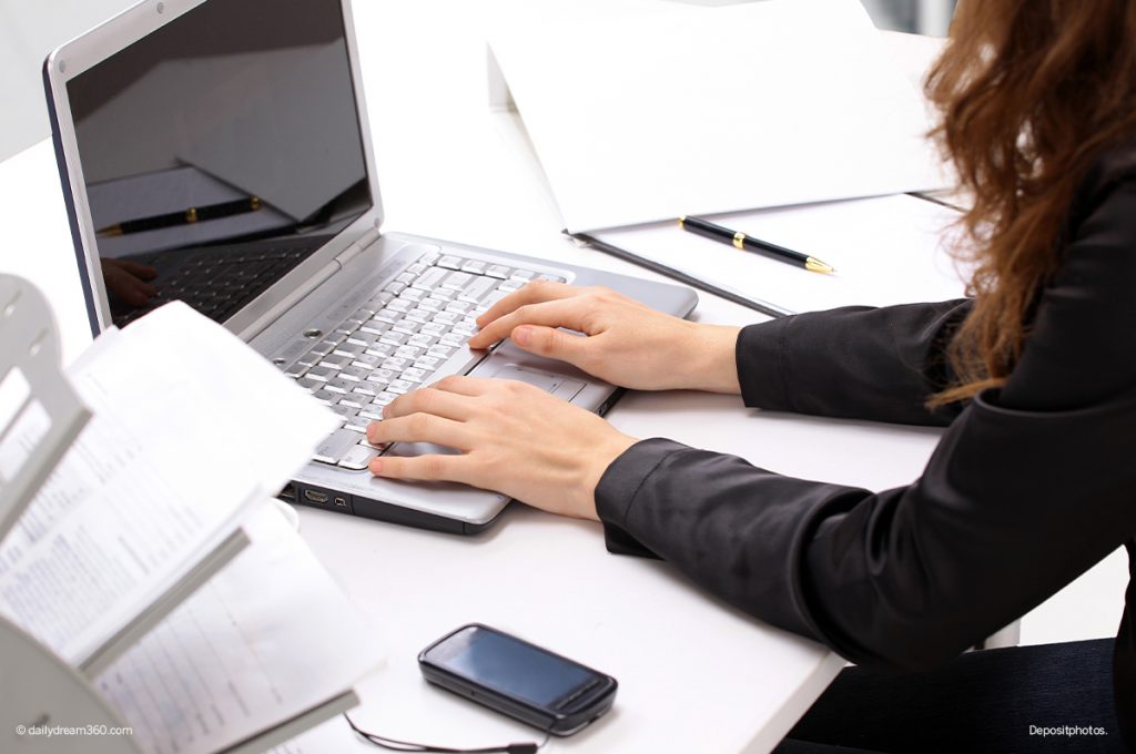 woman working at computer