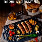 Food on grill with text Best Indoor Grills for Your Small Space Summer BBQ