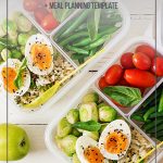 Food storage containers with text overlay Easy Low Carb Meal Planning for Beginners + Meal Planning Template