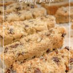 biscotti on baking sheet and text keto, low carb, sugar-free biscotti recipe
