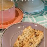 Coffee with sugar-free biscotti on plate and text keto, low carb, sugar-free biscotti recipe