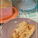 Coffee with sugar-free biscotti on plate and text keto, low carb, sugar-free biscotti recipe