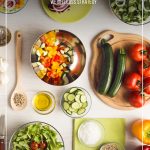Vegetables on background with text: Choosing a Weight Loss Program that Works for You (pin image)