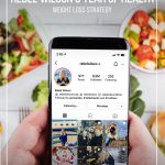 Smartphone on Rebel Wilson's instagram page with pinnable text: What We Can Learn from Rebel Wilson's Year of Health Weight Loss Strategy
