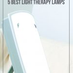 Light therapy lamp in front of books on a desk with text: Benefits of Light Therapy and the 5 Best Light Therapy Lamps