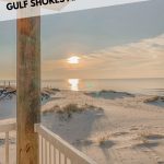 View of beach from patio with pin text Fun Things to do in Gulf Shores and Orange Beach Alabama