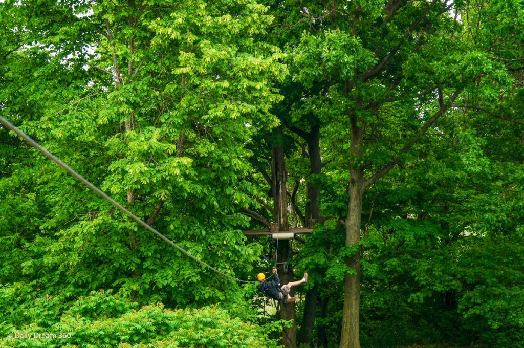 Zip-lining at Long Point Eco Adventures Norfolk County Ontario